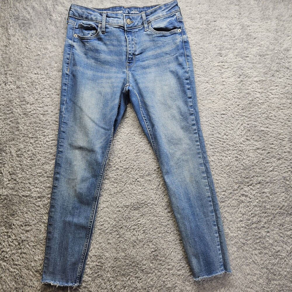 Old Navy Mid Rise Jeans Rockstar Super Skinny Light Wash Size 6 Cropped Casual
